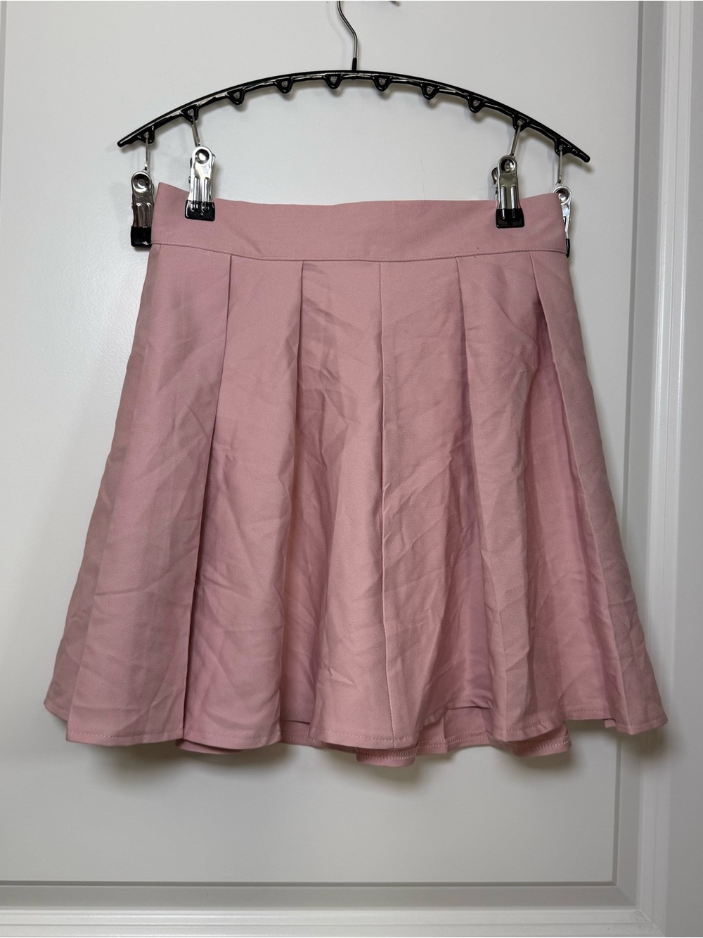 ROMWE Pink Pleated Skater Mini Skirt Women’s XS Cute Preppy Tennis A-Line